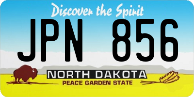 ND license plate JPN856