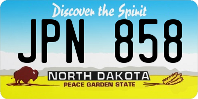 ND license plate JPN858