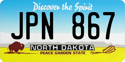 ND license plate JPN867