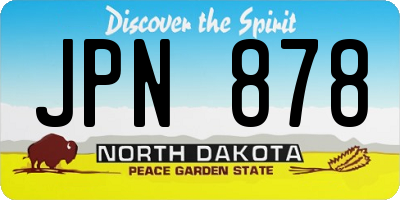 ND license plate JPN878