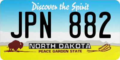ND license plate JPN882
