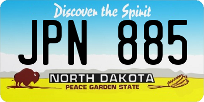 ND license plate JPN885