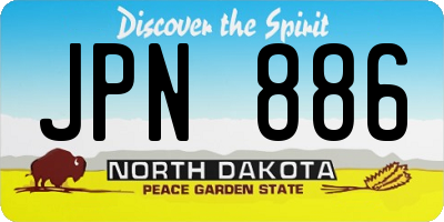 ND license plate JPN886