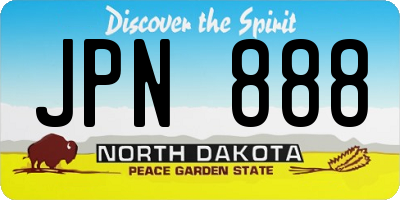 ND license plate JPN888