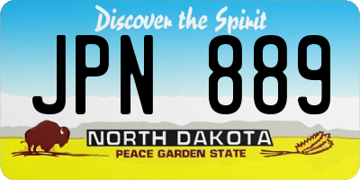ND license plate JPN889