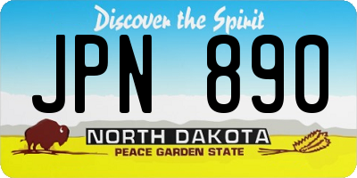 ND license plate JPN890