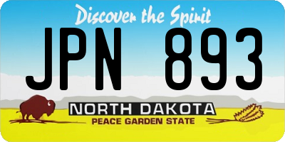 ND license plate JPN893