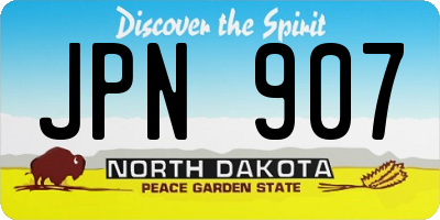 ND license plate JPN907