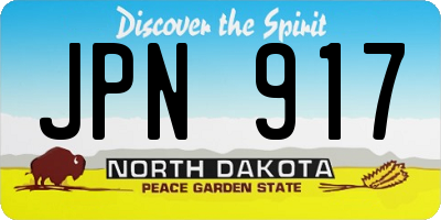 ND license plate JPN917