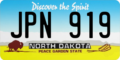 ND license plate JPN919