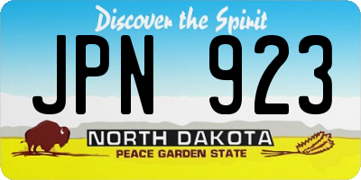 ND license plate JPN923
