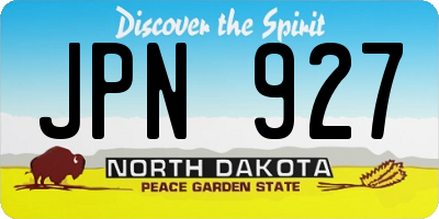 ND license plate JPN927