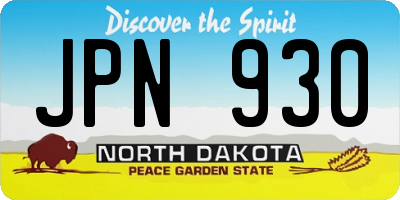 ND license plate JPN930