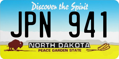 ND license plate JPN941