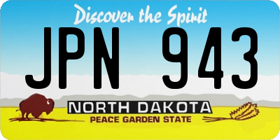 ND license plate JPN943
