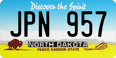 ND license plate JPN957