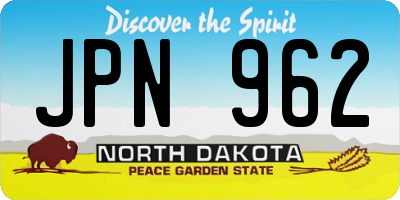 ND license plate JPN962