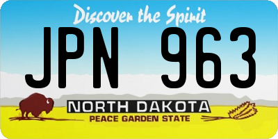 ND license plate JPN963