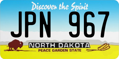 ND license plate JPN967