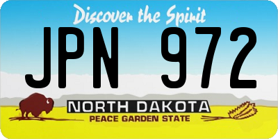 ND license plate JPN972