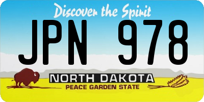 ND license plate JPN978