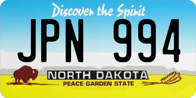 ND license plate JPN994