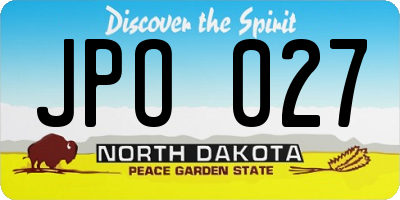 ND license plate JPO027