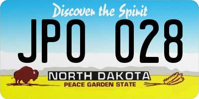 ND license plate JPO028