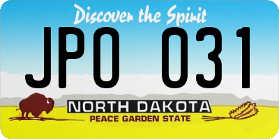 ND license plate JPO031