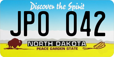 ND license plate JPO042