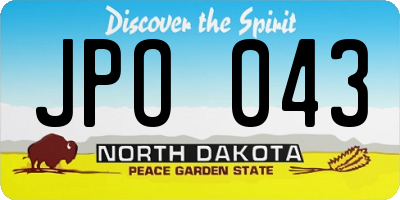 ND license plate JPO043