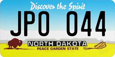 ND license plate JPO044