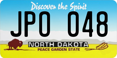 ND license plate JPO048