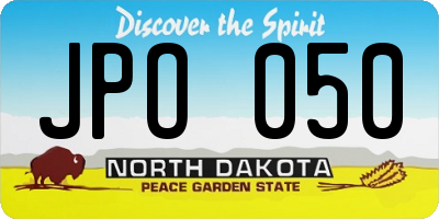 ND license plate JPO050