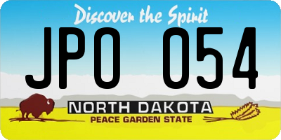 ND license plate JPO054