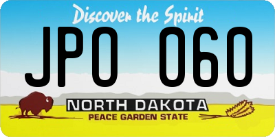 ND license plate JPO060