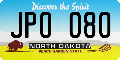ND license plate JPO080