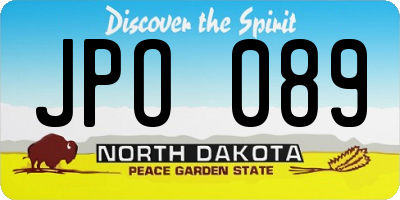 ND license plate JPO089