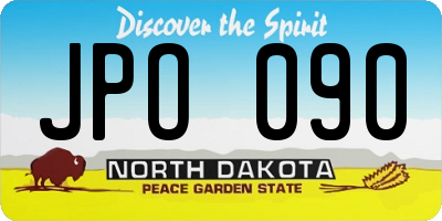 ND license plate JPO090