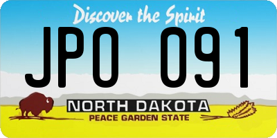 ND license plate JPO091