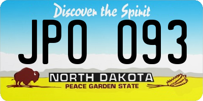 ND license plate JPO093
