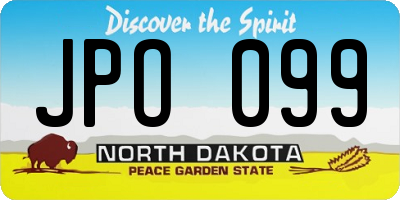 ND license plate JPO099