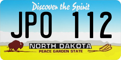 ND license plate JPO112