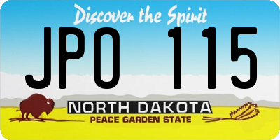 ND license plate JPO115