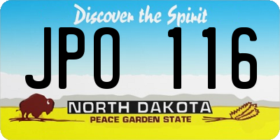 ND license plate JPO116
