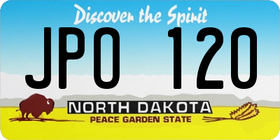 ND license plate JPO120