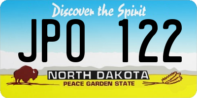ND license plate JPO122