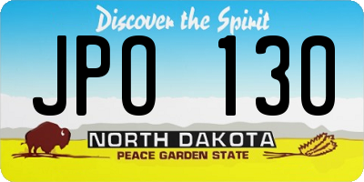 ND license plate JPO130