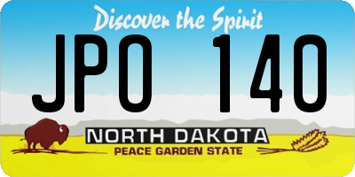 ND license plate JPO140