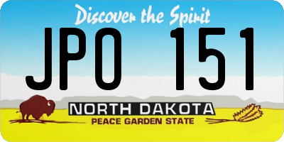 ND license plate JPO151